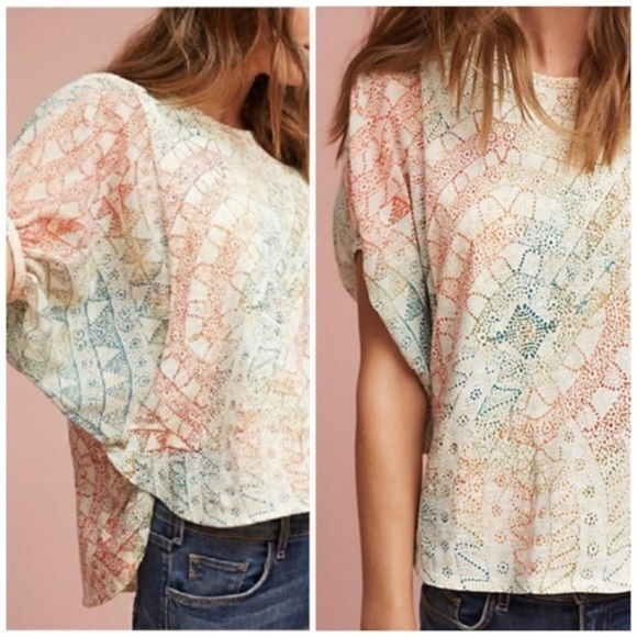 ANTHROPOLOGIE ERI + ALI Briony Dolman Sleeve Top - Picture 1 of 8